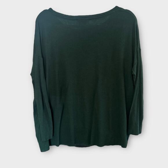 COS dark green lightweight oversized wool blend sweater, small - Picture 4 of 5